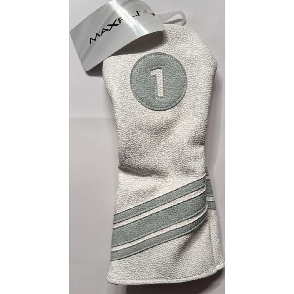 Maxfli Driver Vintage Head-cover 1 Golf Club Silver & White NEW Leather